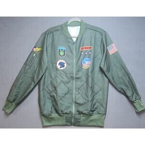 Aviator‎ Pilot Costume Jacket Adult Size Small Full Zip No Pockets Relaxed Fit
